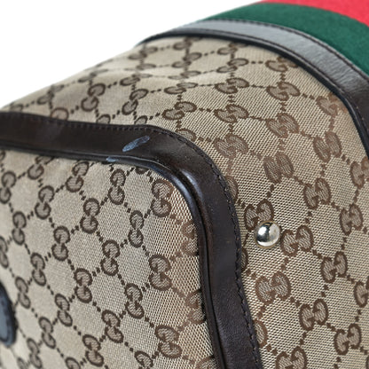 Gucci Monogram Vintage Web Medium Boston Dark Brown 14 of 16