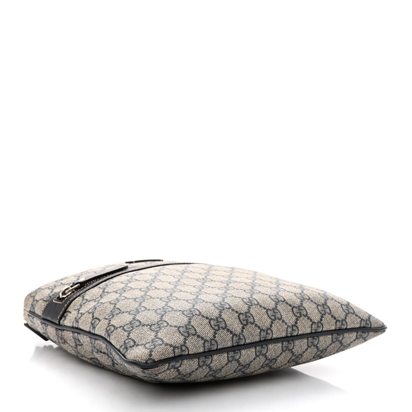 GG Supreme Monogram Small Flat Side Zip Messenger Bag Beige Blue