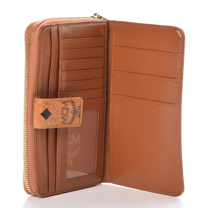 MCM Visetos Large Continental Zip Around Wallet Cognac 5 of 8