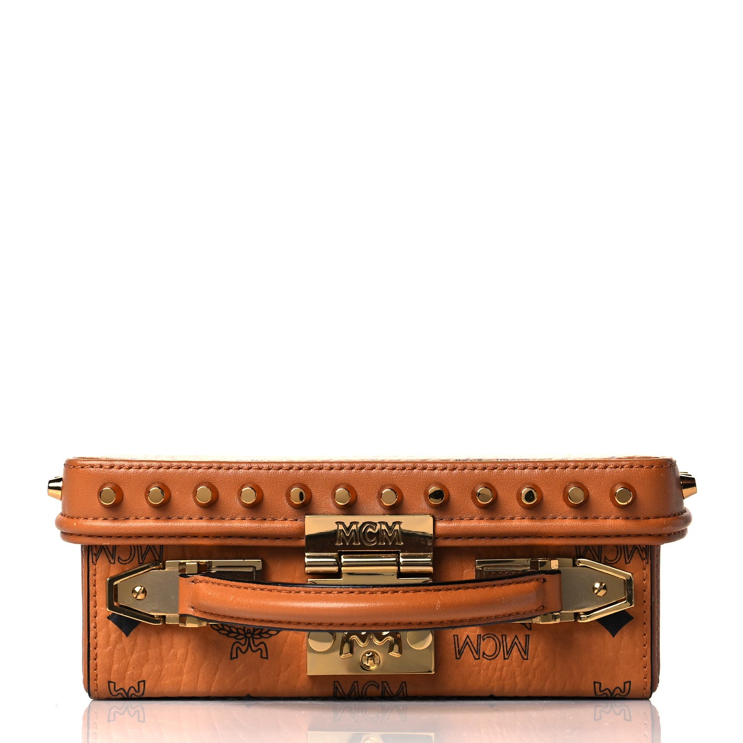 MCM Visetos Small Berlin Crossbody Cognac 9 of 11