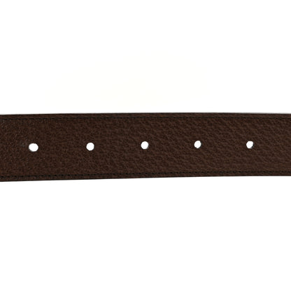 Gucci GG Supreme Monogram Textured Dollar Calfskin Squared Interlocking G 30mm Reversible Belt 95 38 Beige Ebony New Acero 4 of 6