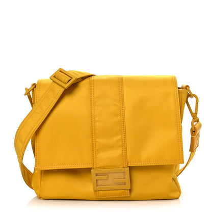 Fendi Econyl Nylon Cuoio Romano Monochrome Medium Baguette Messenger Bag Sunflower 2 of 9