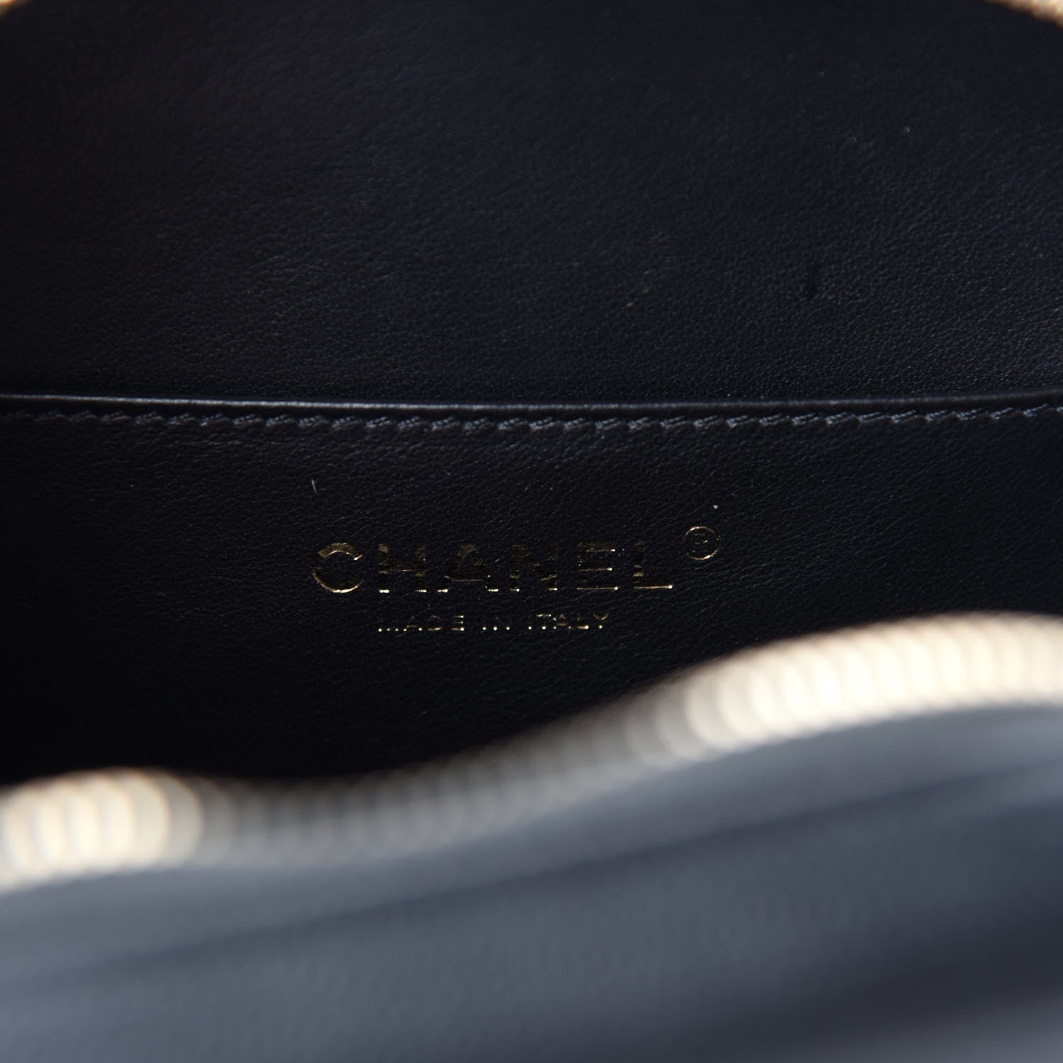 Chanel Caviar Quilted CC North South Filigree Vanity Case Black 8 of 10