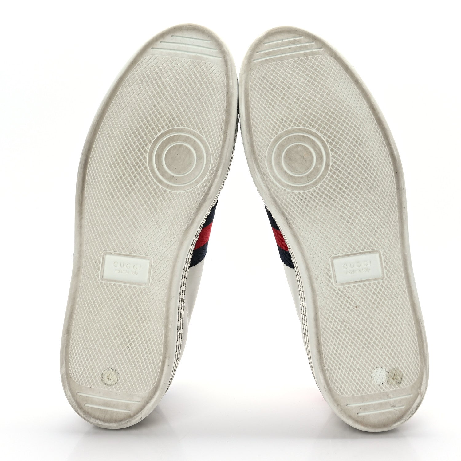 Gucci Calfskin Crystal Web Bee Embroidered Womens Ace Platform Sneakers 40 White 5 of 7