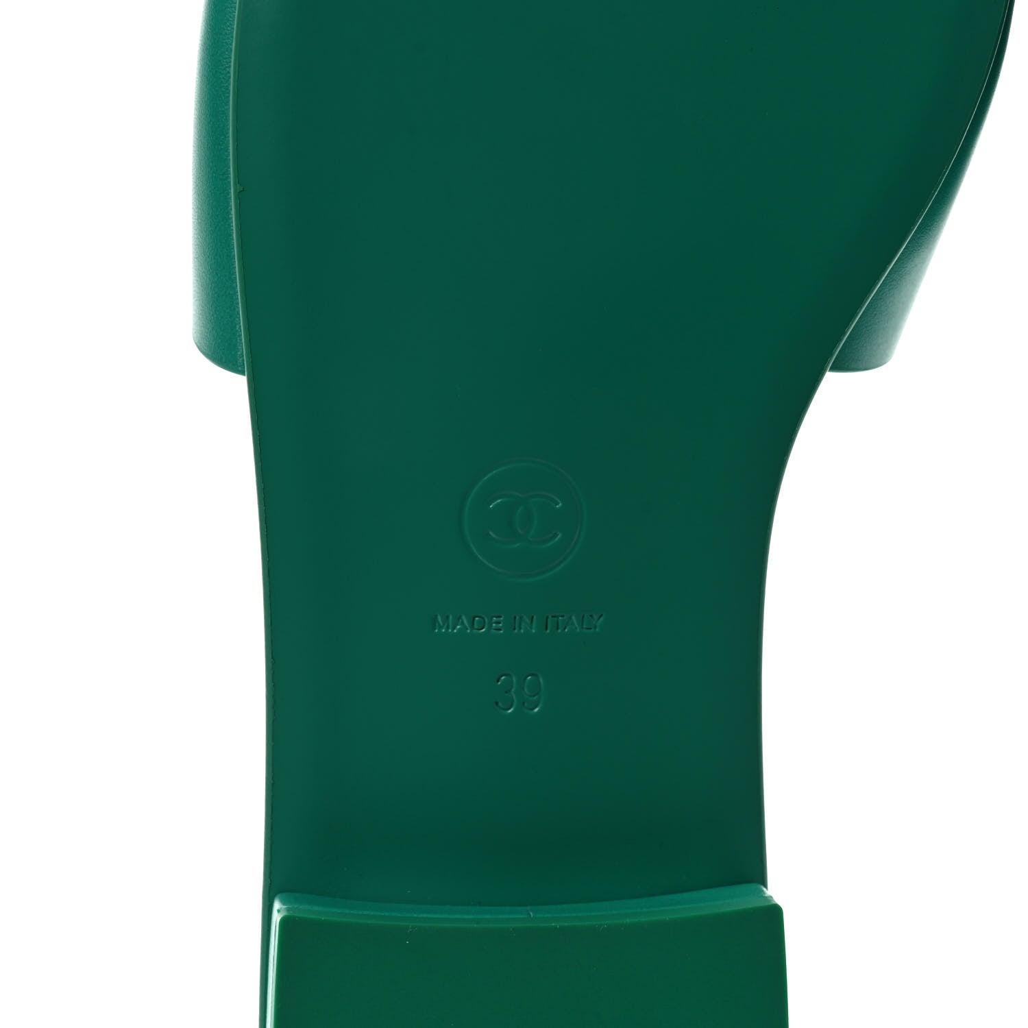Chanel Calfskin Patent Calfskin Logo Mules 39 Green White 6 of 8