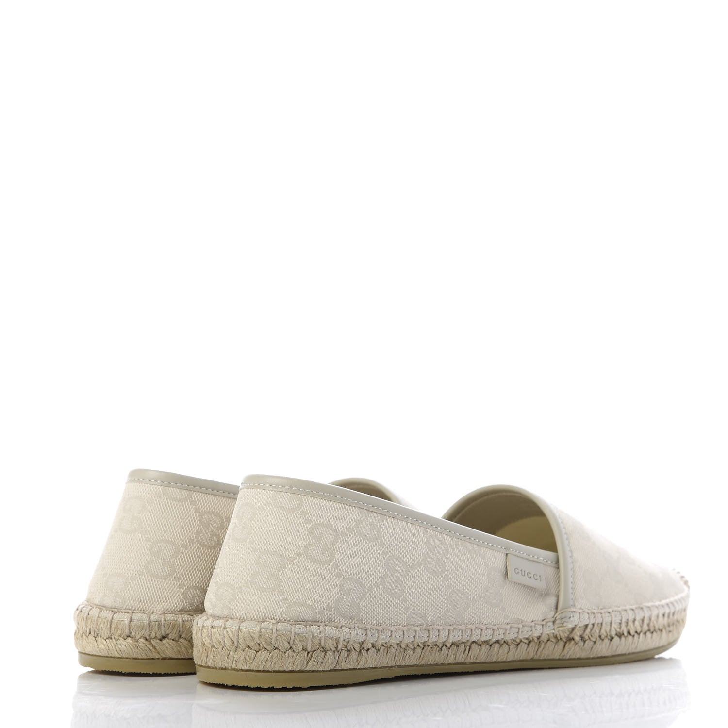 Gucci Washed Cotton Miro Soft Calfskin GG Monogram Espadrilles 38.5 White Mystic White 4 of 10