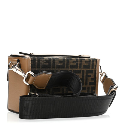 Fendi Recycled Fabric Jacquard Vitello King FF 1974 Baguette Soft Trunk Tobacco Moro Sand 3 of 10