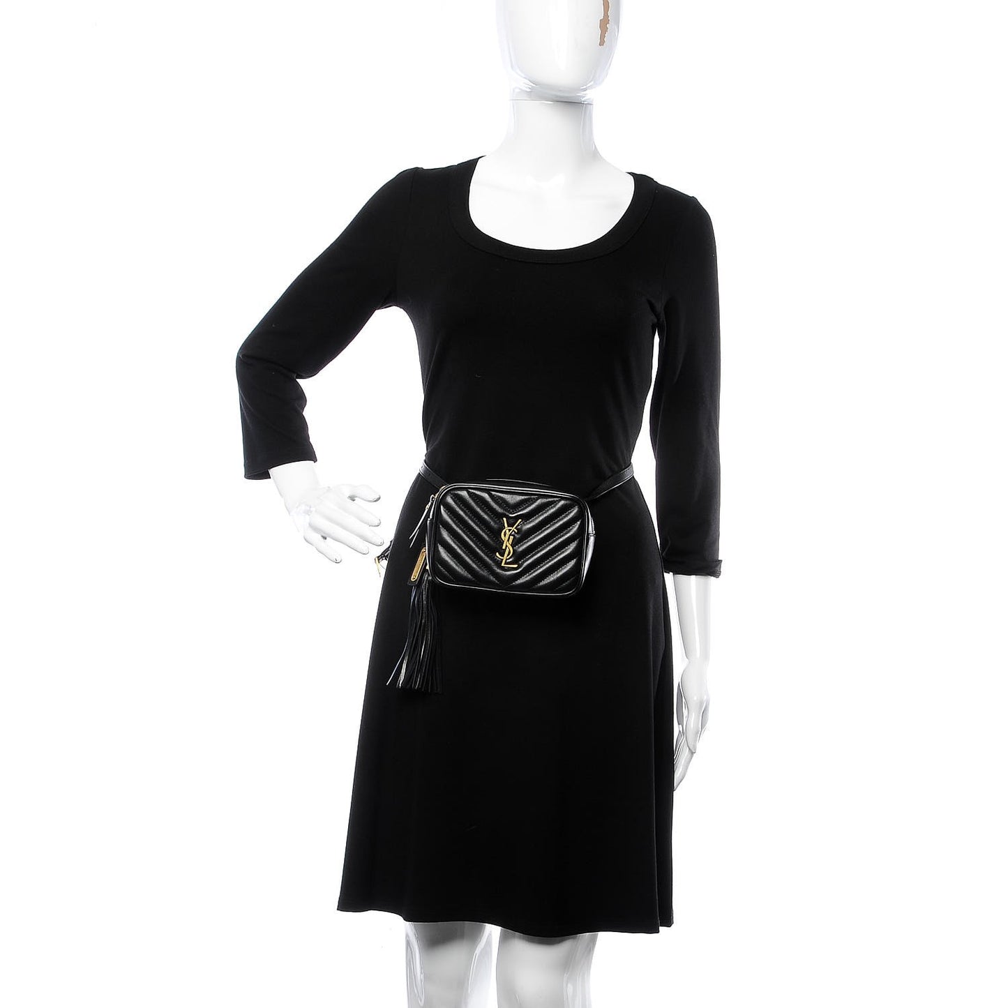 Calfskin Matelasse Monogram Lou Belt Bag Black