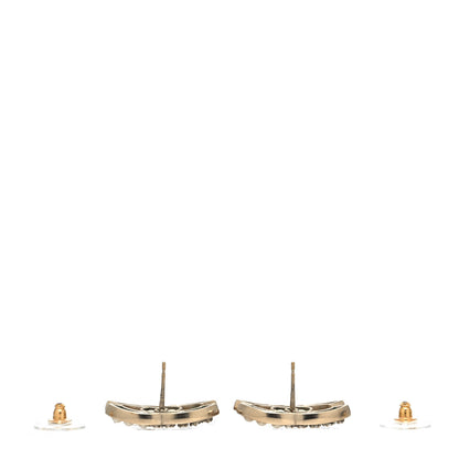 Chanel Crystal Pearl CC Earrings Gold 3 of 5