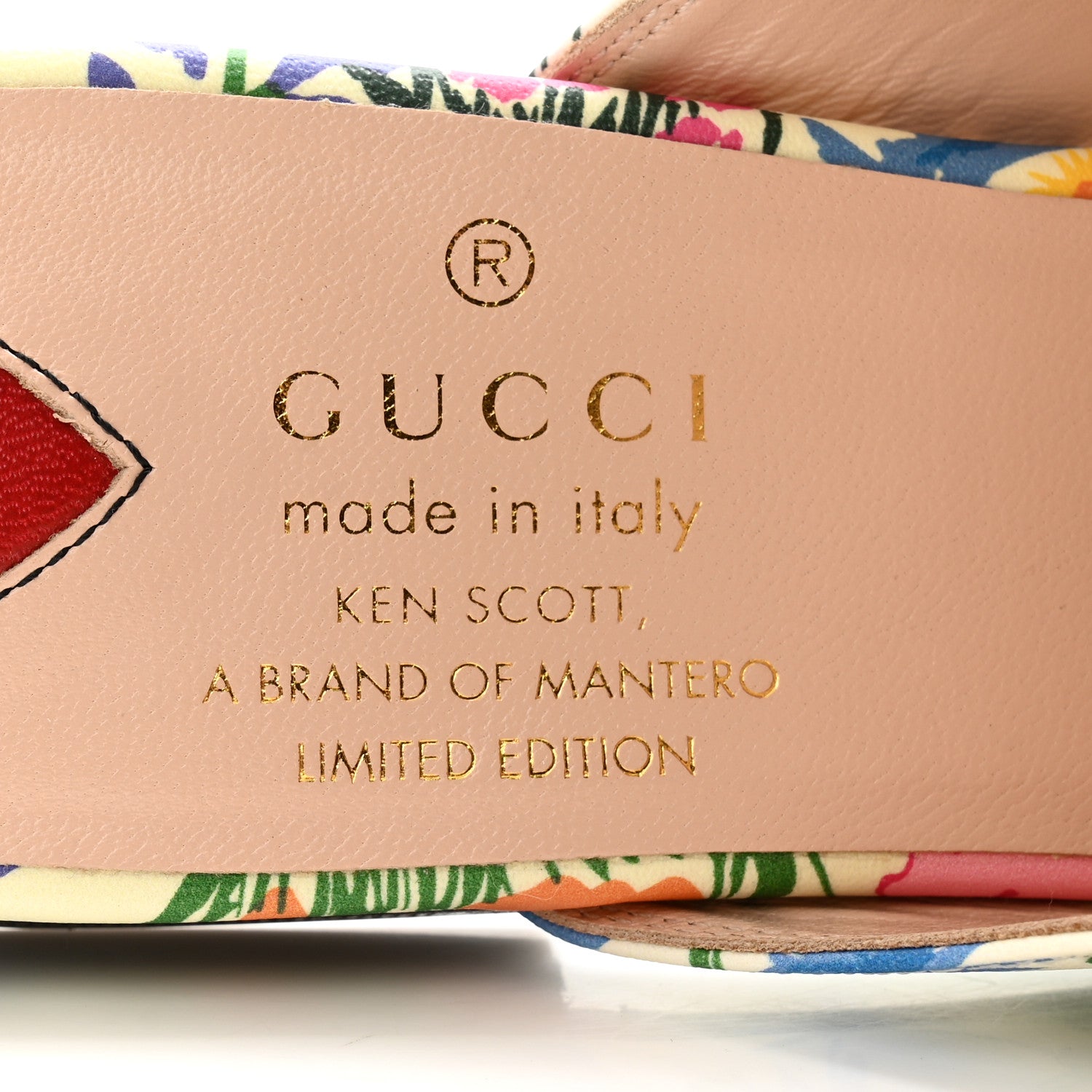 Gucci X KEN SCOTT Canvas Infinity Giardino d Apri Womens Princetown Slippers 38 Ivory Pink Mystic White 7 of 10
