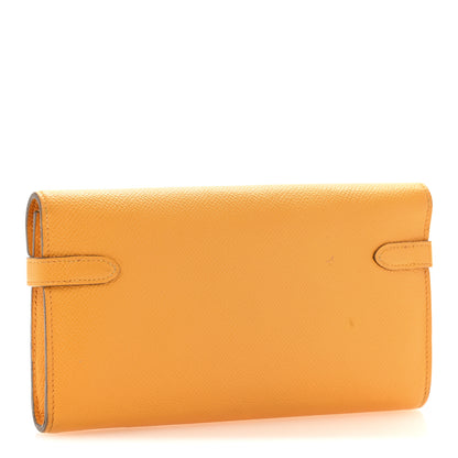 Hermes Epsom Kelly Longue Wallet Jaune Ambre 3 of 12