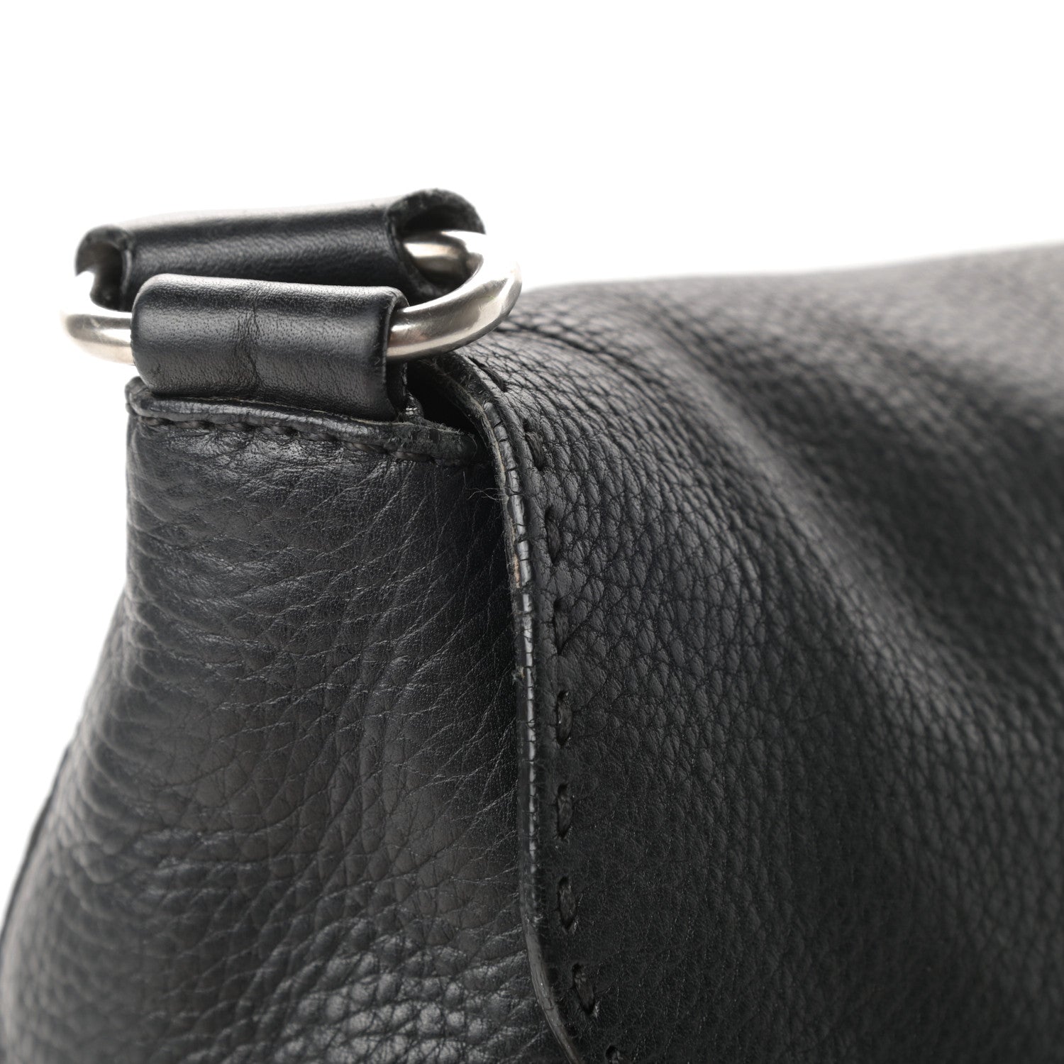 Prada Vitello Daino Shoulder Flap Bag Black 13 of 15