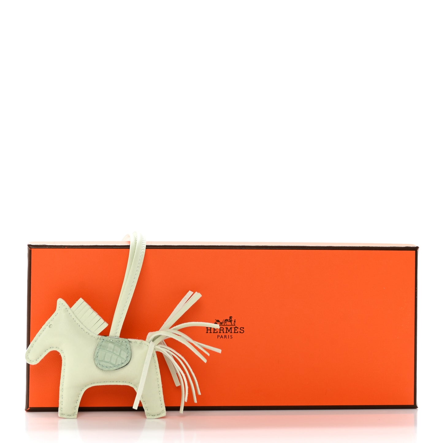 Milo Lambskin Matte Alligator Touch Grigri Rodeo Horse Bag Charm PM Vert Fizz Vert D'eau