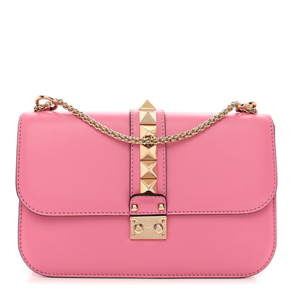 Valentino Garavani Vitello Medium Glam Lock Rockstud Flap Ninphea 1 of 9