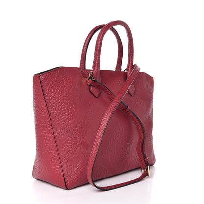 Burberry Heritage Grain Check Embossed Medium Dewsbury Tote Peony Rose 3 of 7