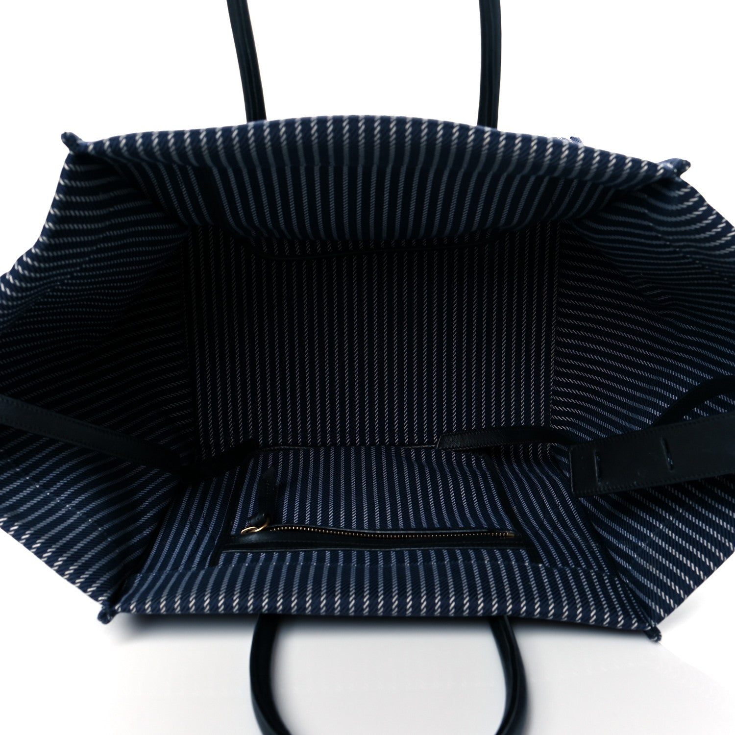 Celine Cotton Canvas Striped Medium Phantom Luggage Navy White 5 of 11
