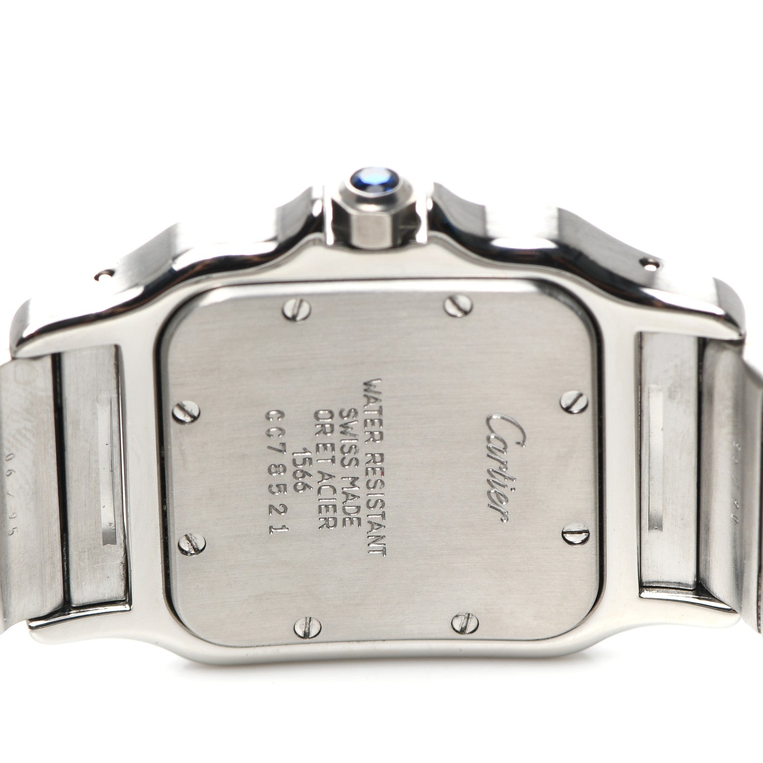 Cartier Stainless Steel 18K Yellow Gold 29mm Santos De Cartier Galbee Quartz Watch Silver 5 of 6
