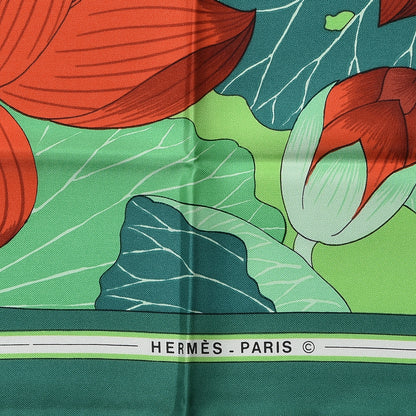 Hermes Silk Fleurs de Lotus Scarf 90 5 of 5