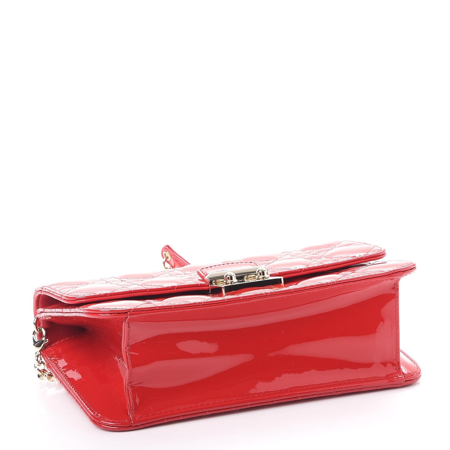 Patent Cannage Miss Dior Promenade Pouch Red