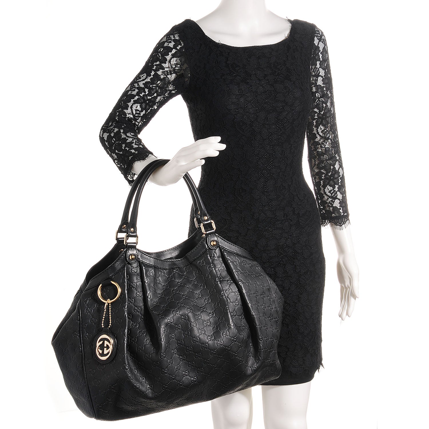 Gucci Guccissima Large Sukey Tote Black 2 of 8
