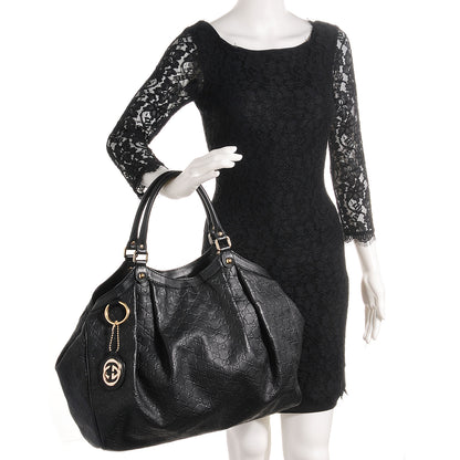 Gucci Guccissima Large Sukey Tote Black 2 of 8