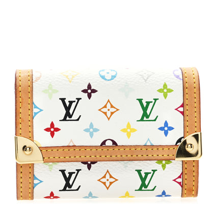 Louis Vuitton Monogram Multicolor Porte-Monnaie Plat Coin Purse White 1 of 6
