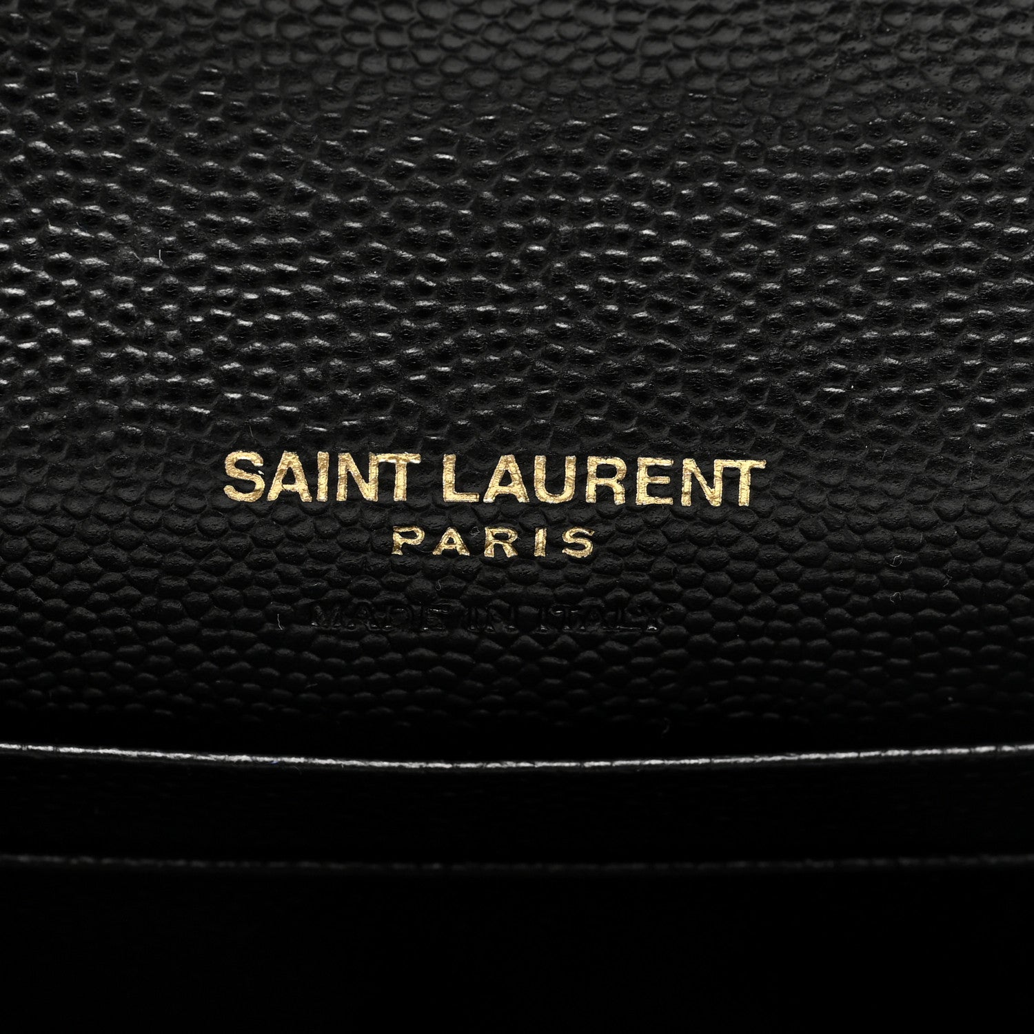 Saint Laurent Grain De Poudre Matelasse Chevron Small Monogram Envelope Wallet Black 6 of 7