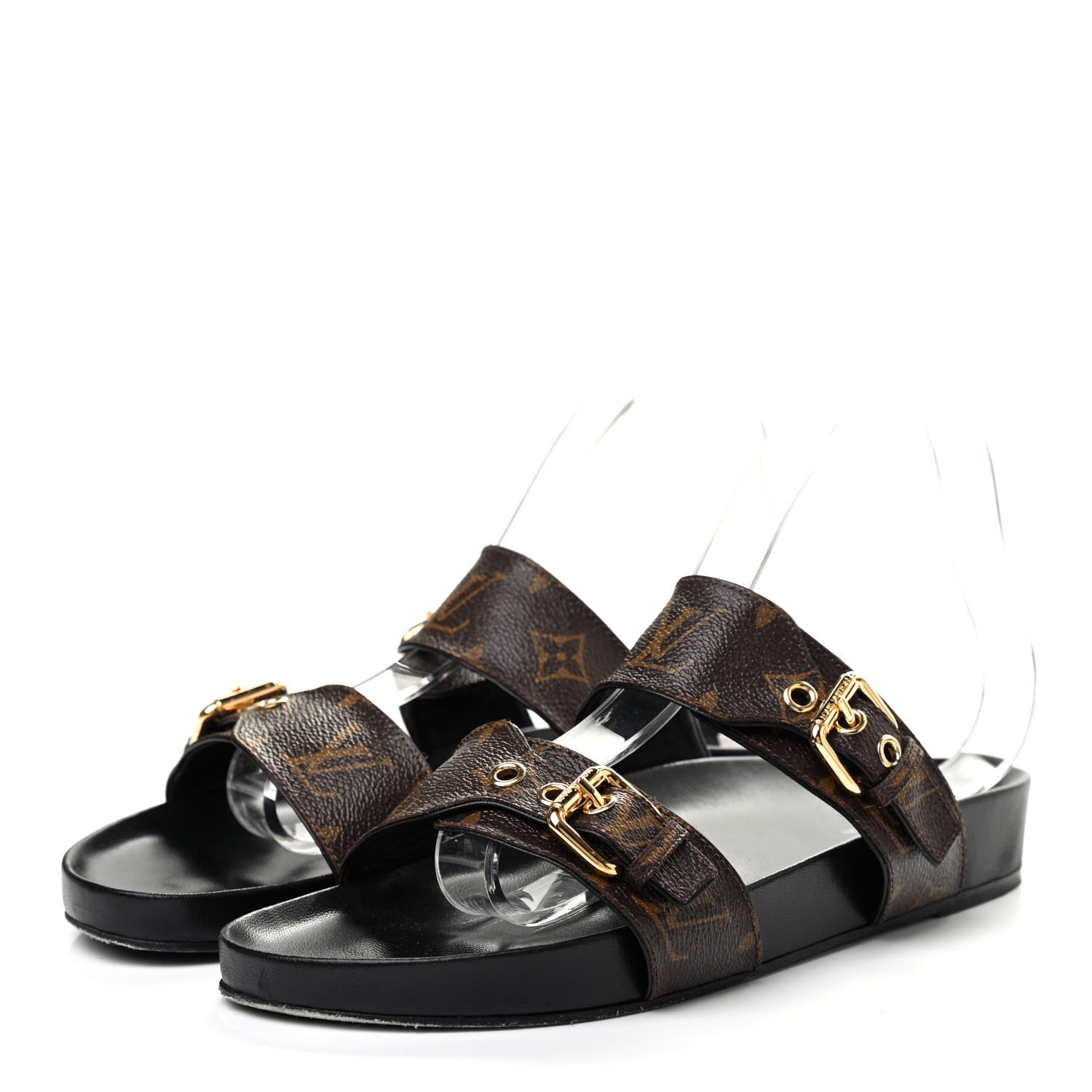 Louis Vuitton Monogram Bom Dia Mule Sandals 40 Black 3 of 7