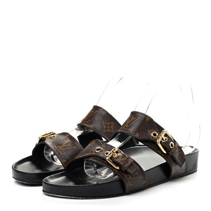 Louis Vuitton Monogram Bom Dia Mule Sandals 40 Black 3 of 7
