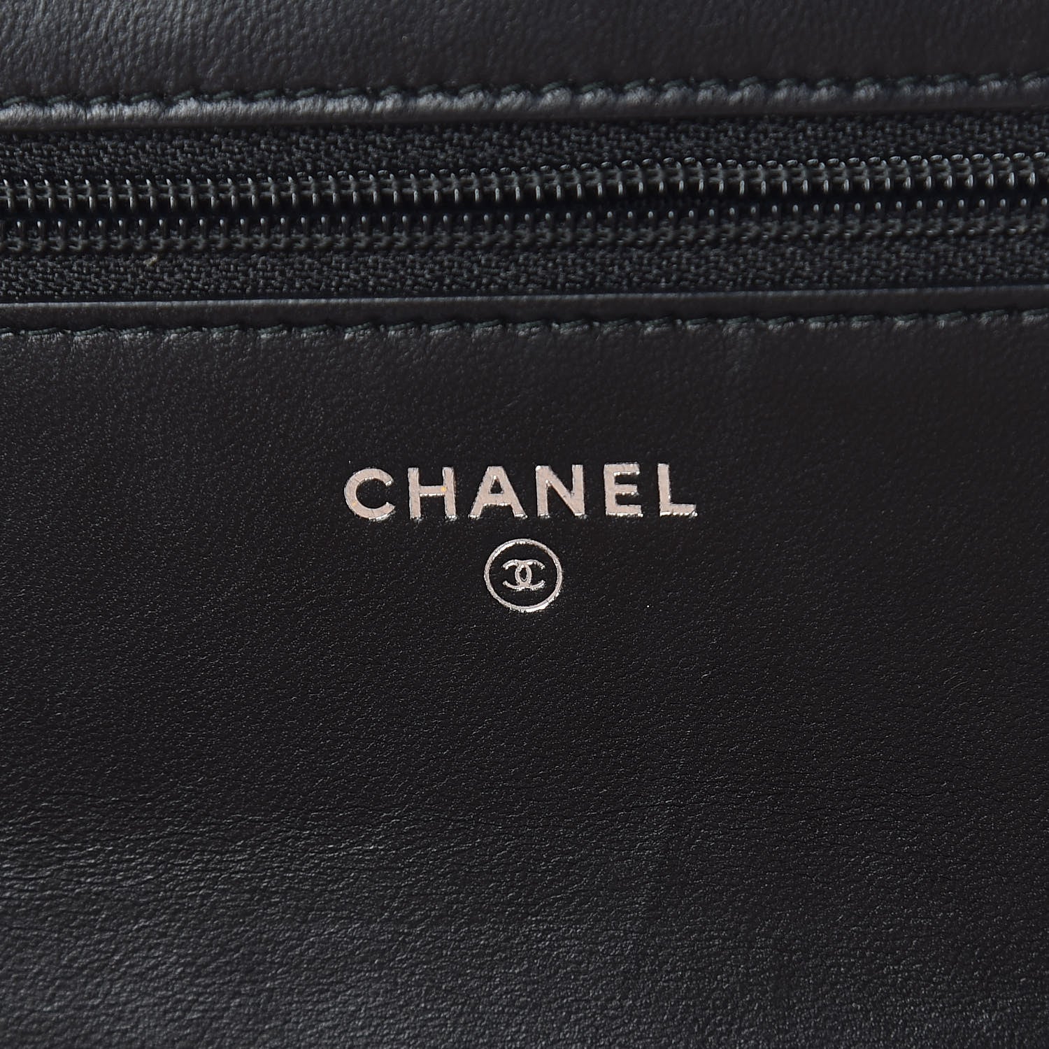 Chanel Lambskin Camellia Crystal Wallet on Chain WOC Black 6 of 14