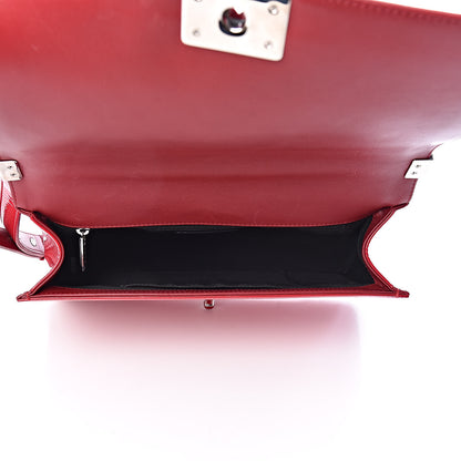 Chanel Patent Calfskin New Medium Plexiglass Boy Flap Red 5 of 10