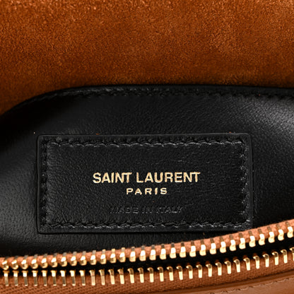 Saint Laurent Suede Matelasse Chevron Fringe Monogram Medium College Bag Cinnamon 6 of 11
