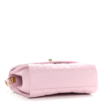 Chanel Crumpled Lambskin Quilted Mini CC Links Top Handle Flap Light Pink 4 of 11