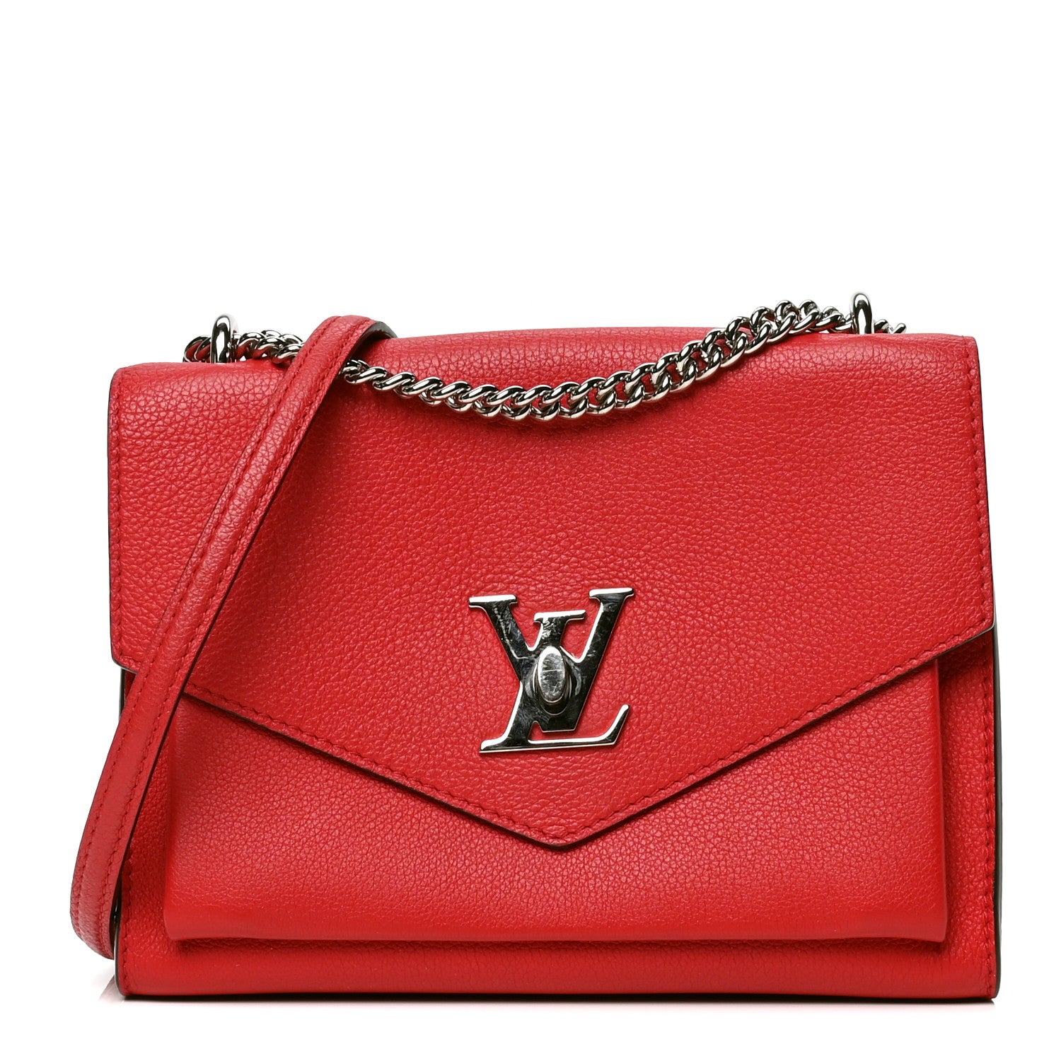 Louis Vuitton Soft Calfskin Mylockme Chain Bag BB Rubis 1 of 4