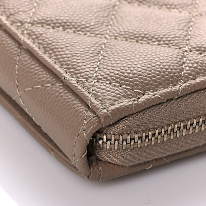 Chanel Caviar Quilted Zip Card Holder Beige 8 of 10