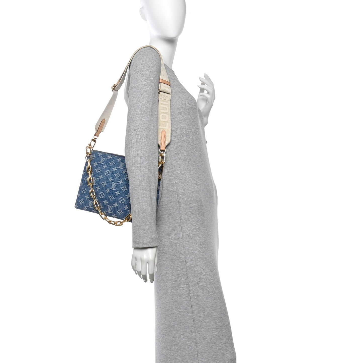 Monogram Denim Coussin PM  Blue