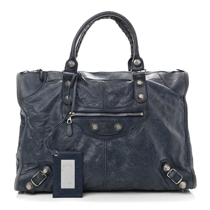 Balenciaga Agneau Giant 21 Silver Hardware Weekender Blue Roi 3 of 11