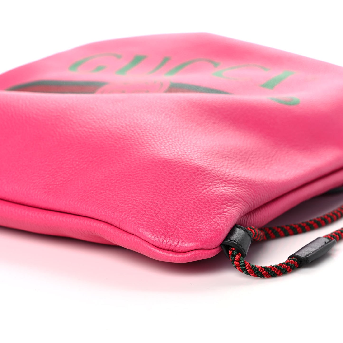 Grained Calfskin Logo Drawstring Backpack Box Pink Green Black