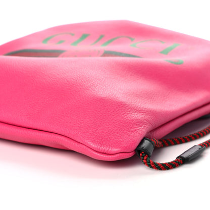 Gucci Grained Calfskin Logo Drawstring Backpack Box Pink Green Black 12 of 12