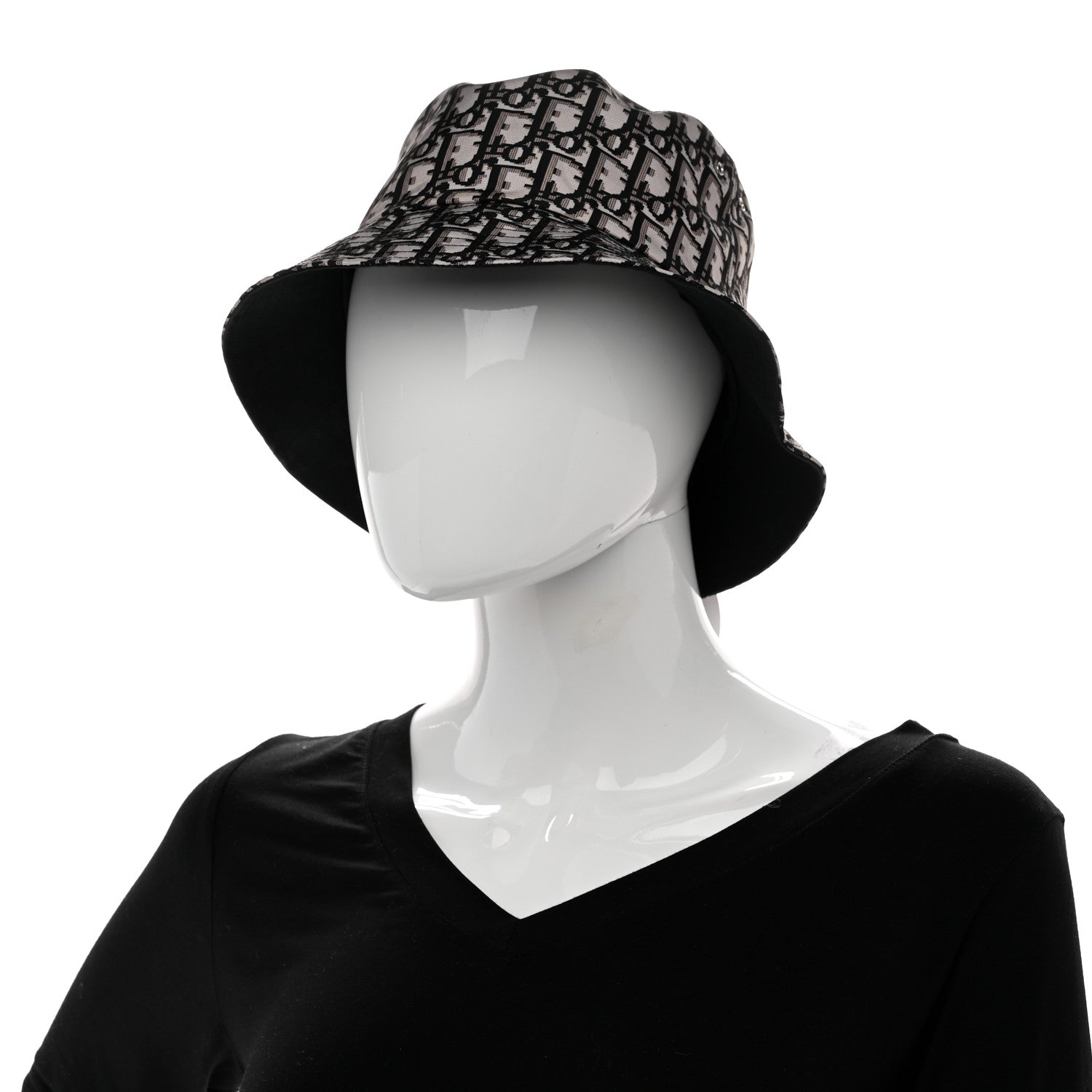 Christian Dior Oblique Reversible Teddy-D Brim Bucket Hat 57 Black 2 of 12
