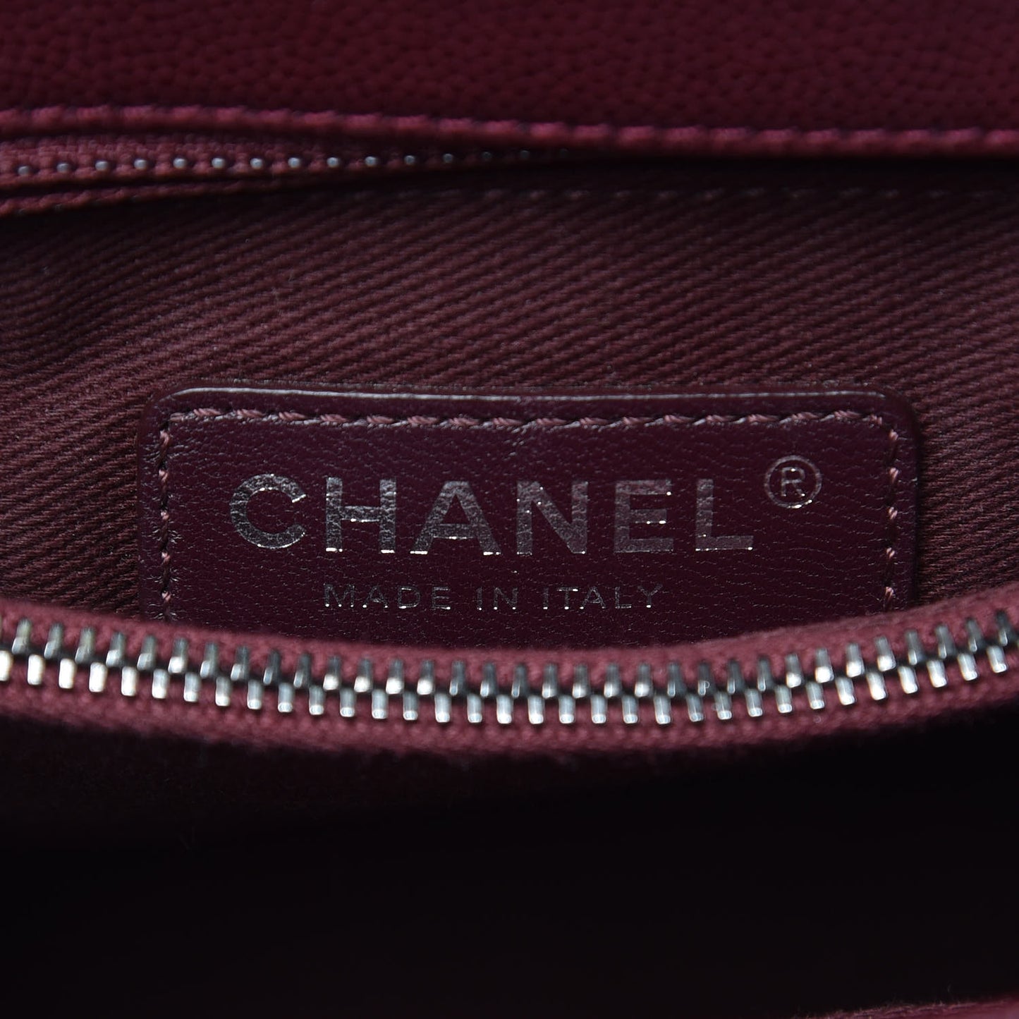 Caviar Quilted Small Coco Handle Flap Burgundy