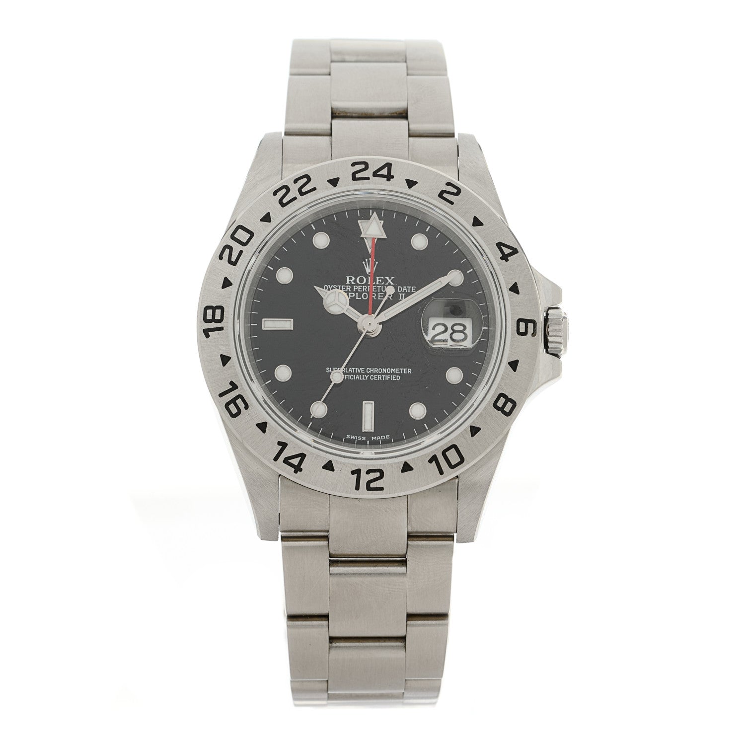 Rolex Stainless Steel 40mm Oyster Perpetual Date Explorer II Watch Black 16570 1 of 4