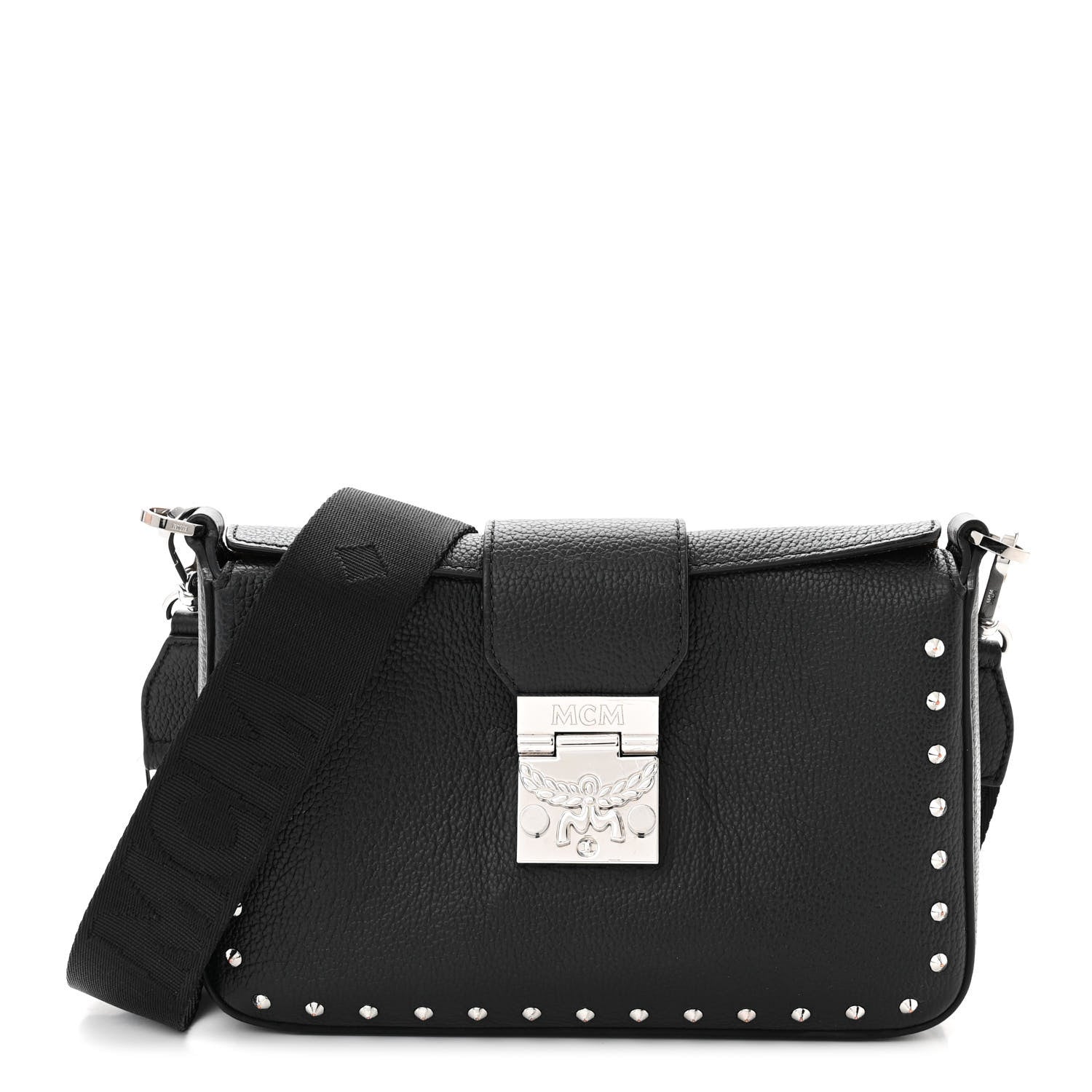 MCM Grained Calfskin Small Kaison Park Avenue Stud Crossbody Bag Black 1 of 11