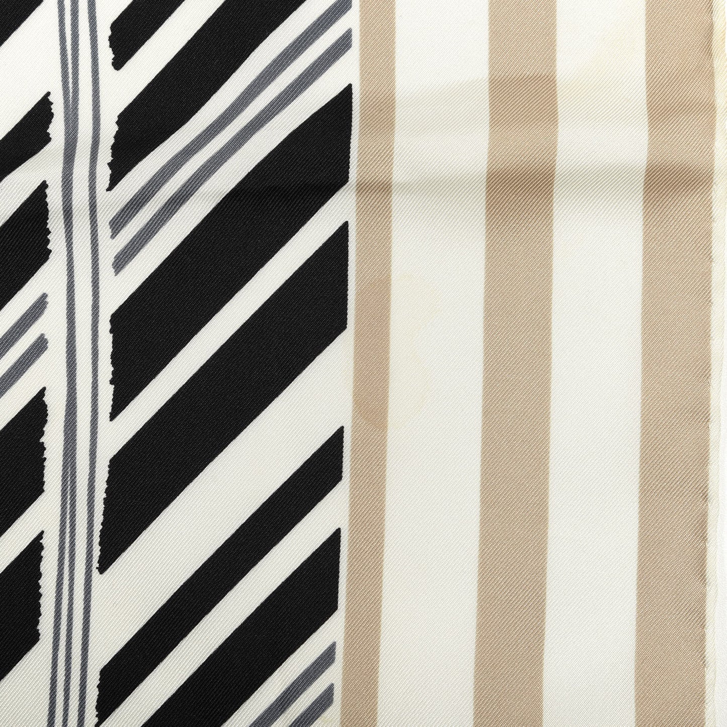 Silk Camellia CC Square Scarf Beige Black White