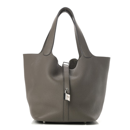Hermes Taurillon Clemence Picotin Lock 22 MM Etain 1 of 11