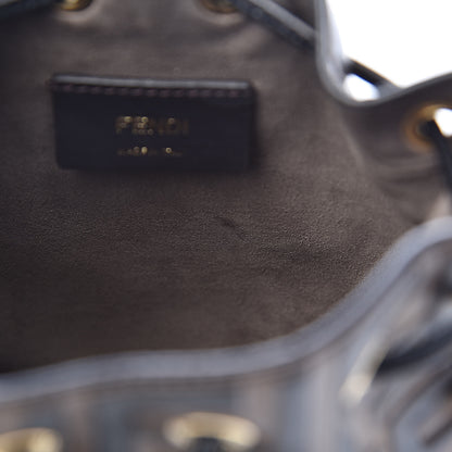 Fendi Vitello Liberty F is Fendi Bi-Color FF 1974 Embossed Mini Mon Tresor Bucket Bag Maya Black 9 of 12