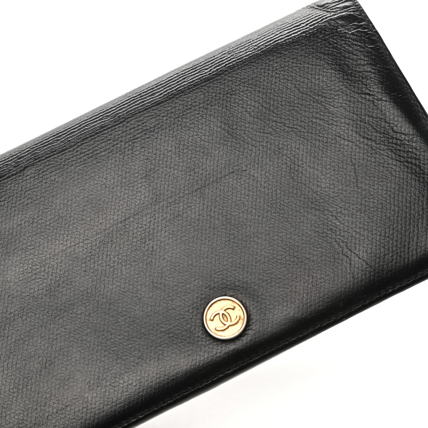 Chanel Grained Calfskin CC Button Yen Wallet Black 8 of 9