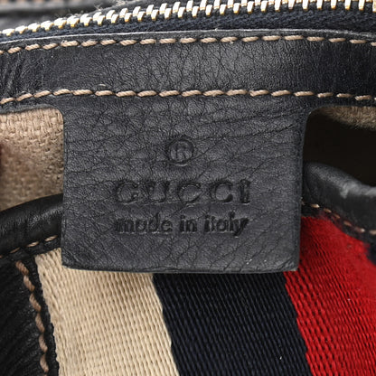 Gucci Calfskin Web Medium Jackie O Bouvier Hobo Navy 6 of 11