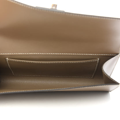 Hermes Tadelakt Medor 23 Clutch Etoupe 5 of 8