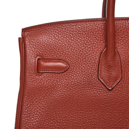 Hermes Taurillon Clemence Birkin 35 Rouge Venetian 25 of 36
